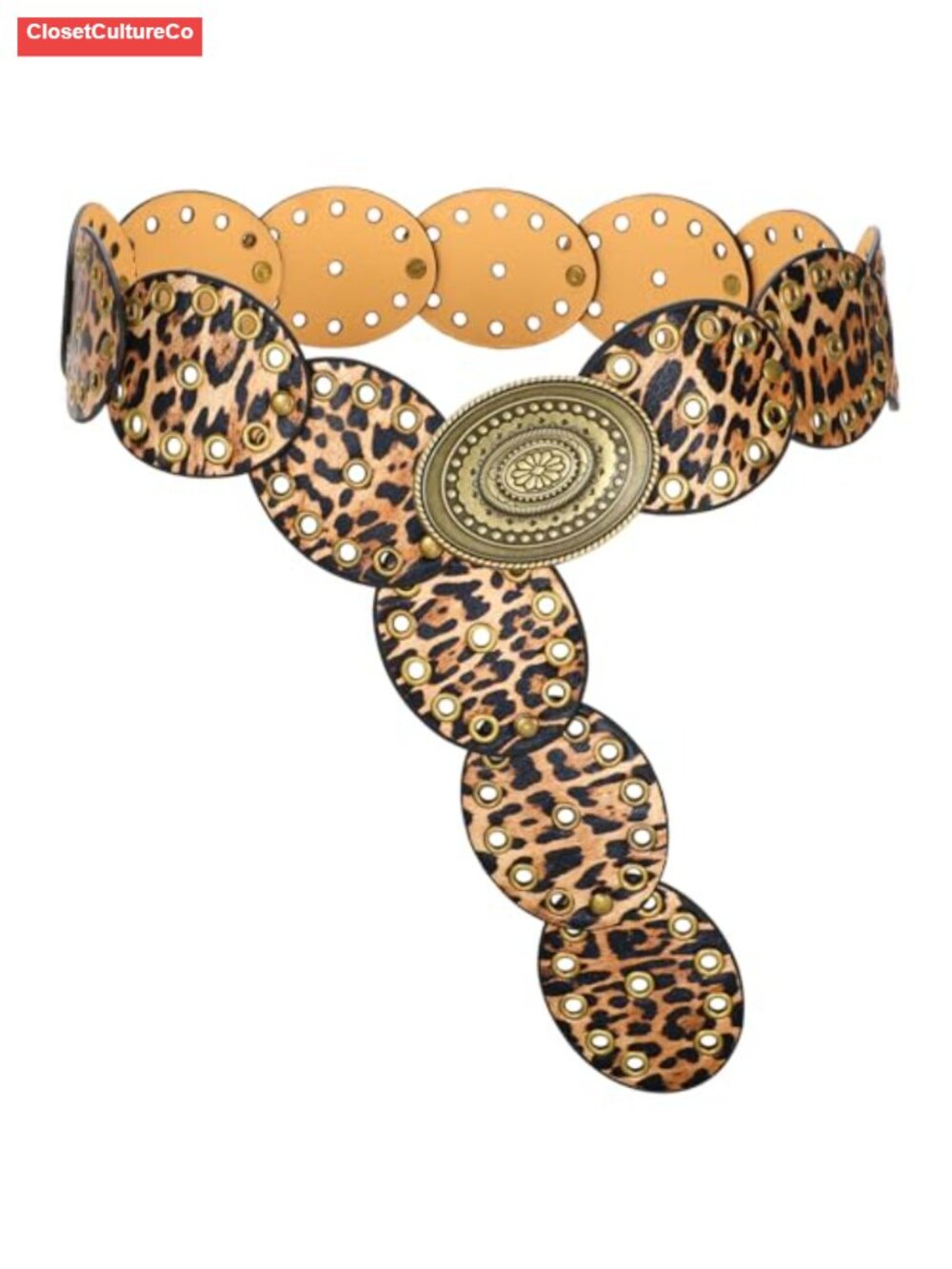 Western Disc Belt Cowgirl Concho PU Leather Adjustable Boho Country
